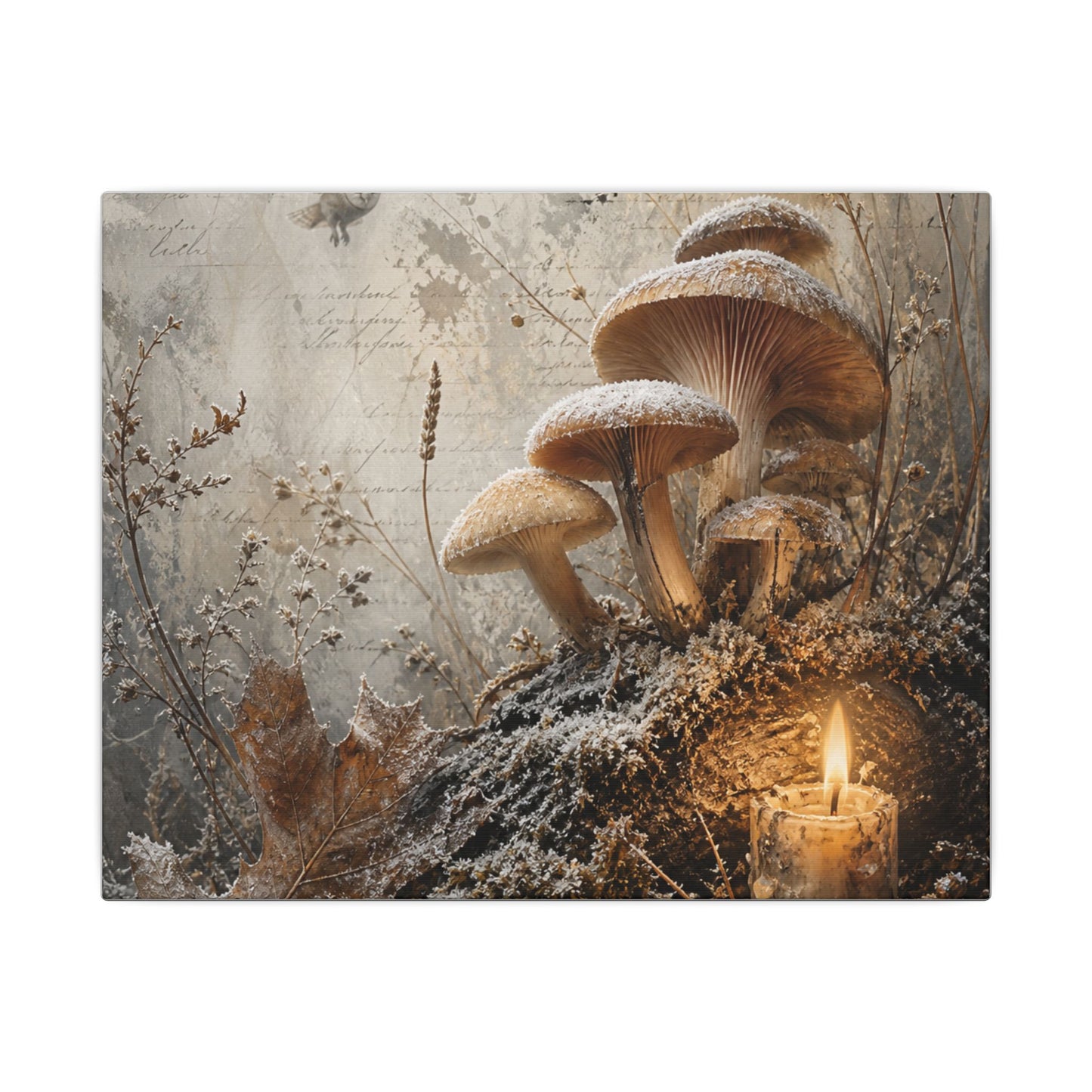 Wild Mushrooms Texture Canvas Art | Elegant Japandi Art