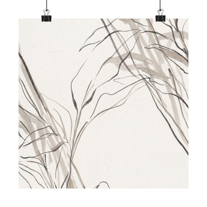 Japandi Shoji Screen in Dappled | Minimal Line Wall Art Print