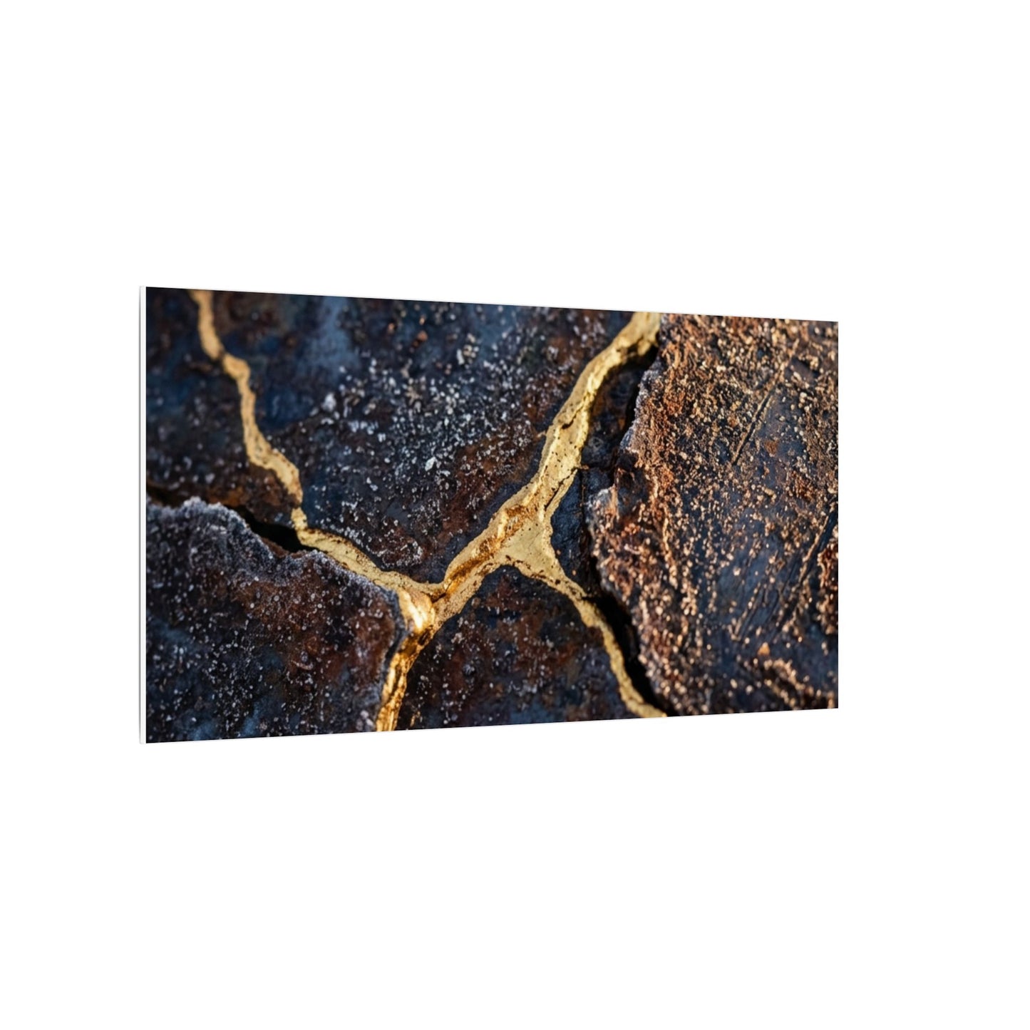 Winter Rust Patina Gold Vein Canvas Art | Resilient Decor