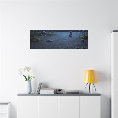 Kintsugi Moonlit Garden in Moonlight | Gold Repair Canvas Art
