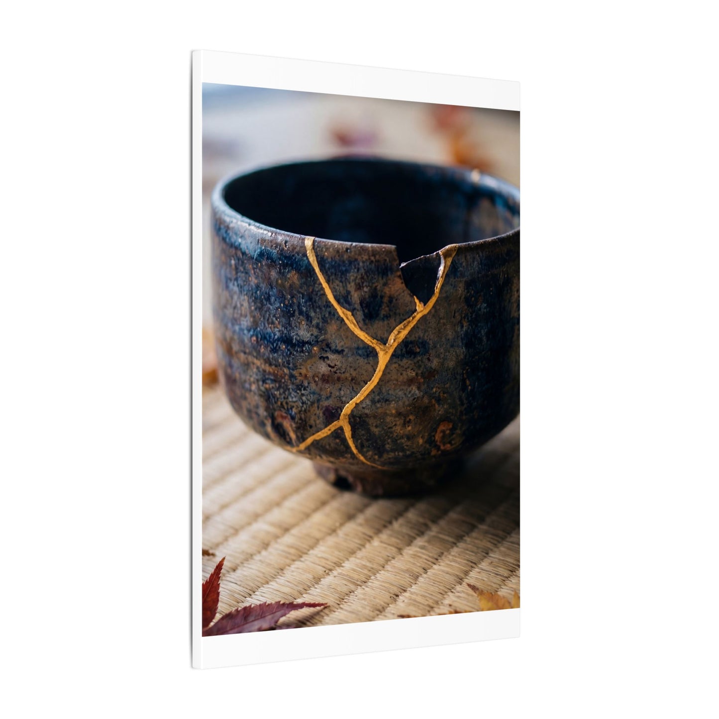 Tea Ceremony Autumn Canvas Art | Kintsugi Healing Design