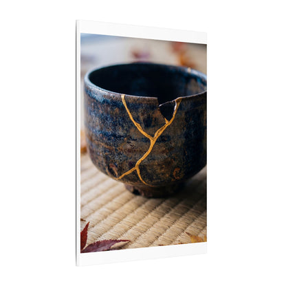 Tea Ceremony Autumn Canvas Art | Kintsugi Healing Design