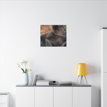 Japandi Silk Drape in Candlelight | Watercolor Canvas Art
