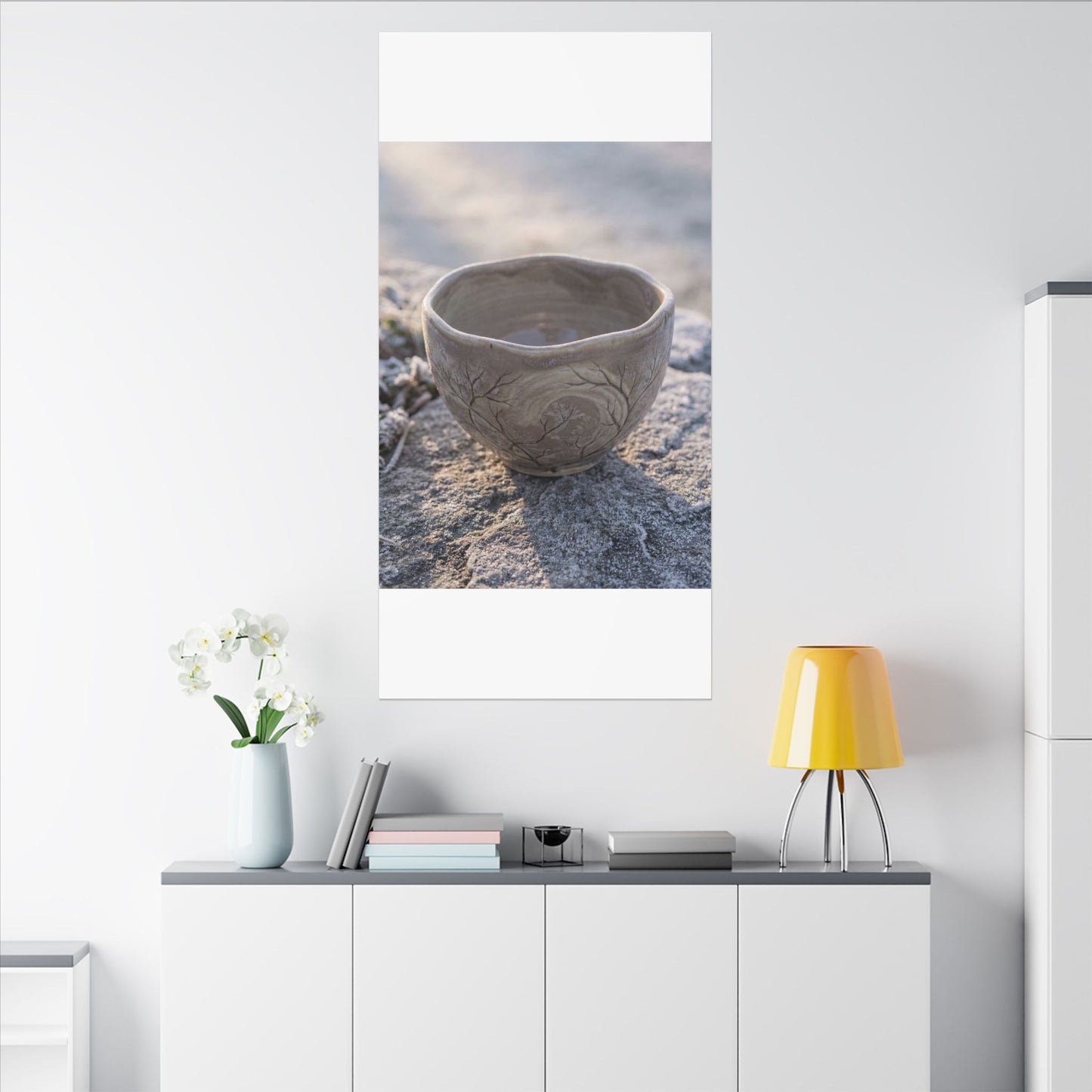 Seijaku Ceramic Bowl Canvas Art - Japandi Japanese Pattern