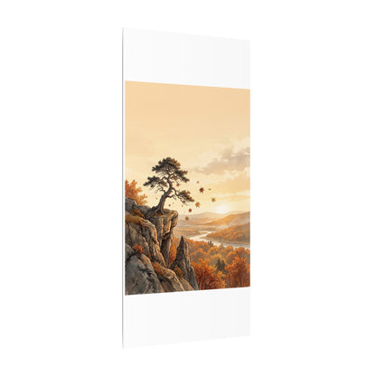 Pine Tree Autumn Canvas Art | Japandi Warm Design