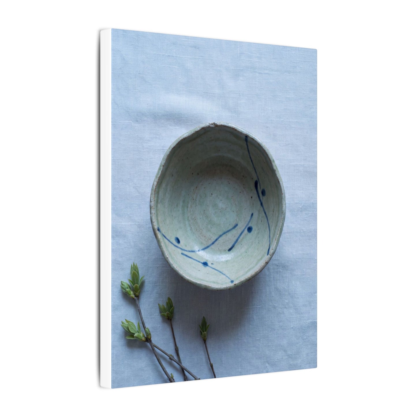 Spring Ceramic Bowl Minimal Line Canvas Art | Warm Decor