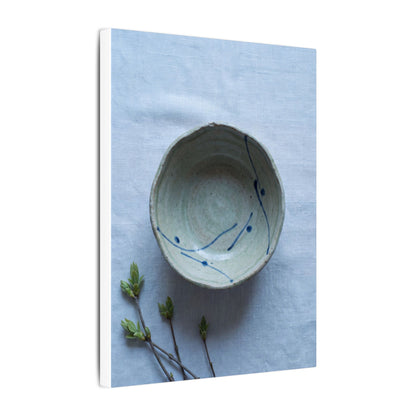 Spring Ceramic Bowl Minimal Line Canvas Art | Warm Decor