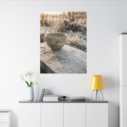 Golden Hour Ceramic Bowl Canvas Art - Japandi Ma