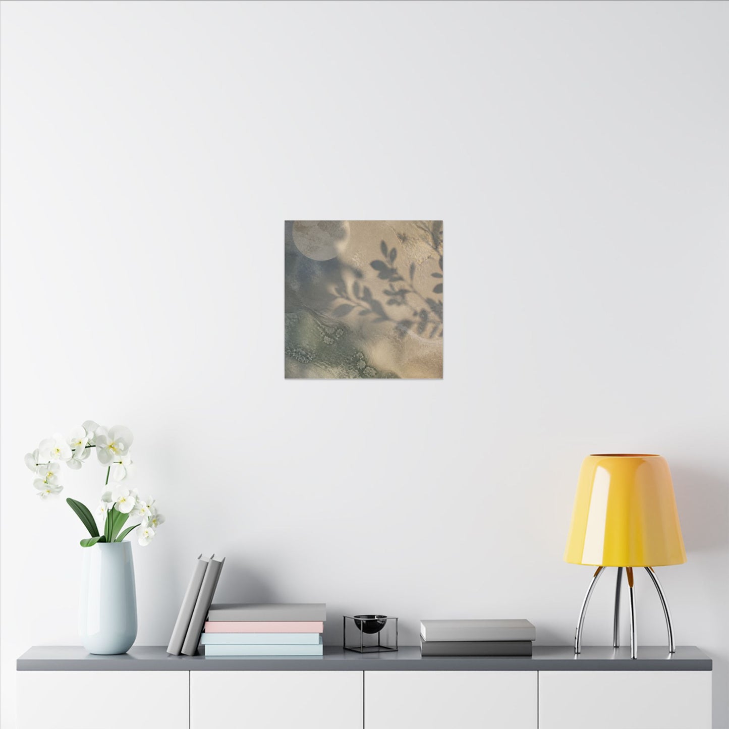 Japandi Shadow Play in Moonlight | Texture Canvas Art