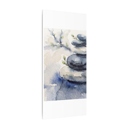 River Stones Watercolor Canvas Art | Cozy Japandi Art