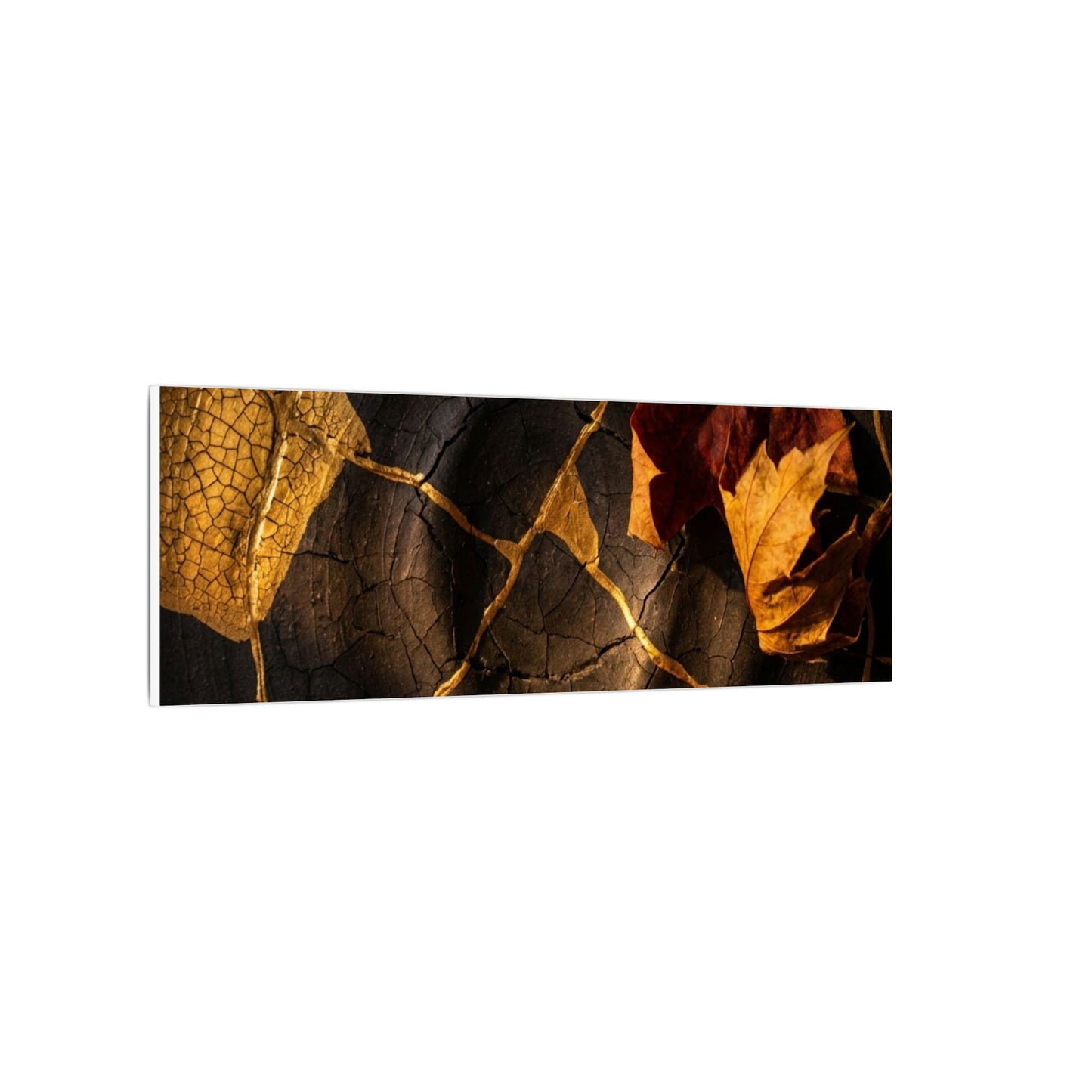 Resilient Shadow Play Canvas Art - Crackle Gold Kintsugi