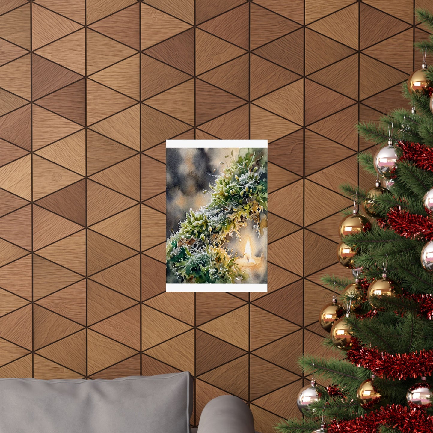 Fukinsei Moss Close Up Wall Art Print - Japandi Watercolor