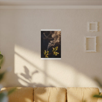 Golden Hour Incense Smoke Canvas Art - Dark Japandi Kanso