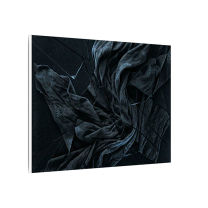 Dark Japandi Silk Drape in Moonlight | Moody Minimal Canvas Art