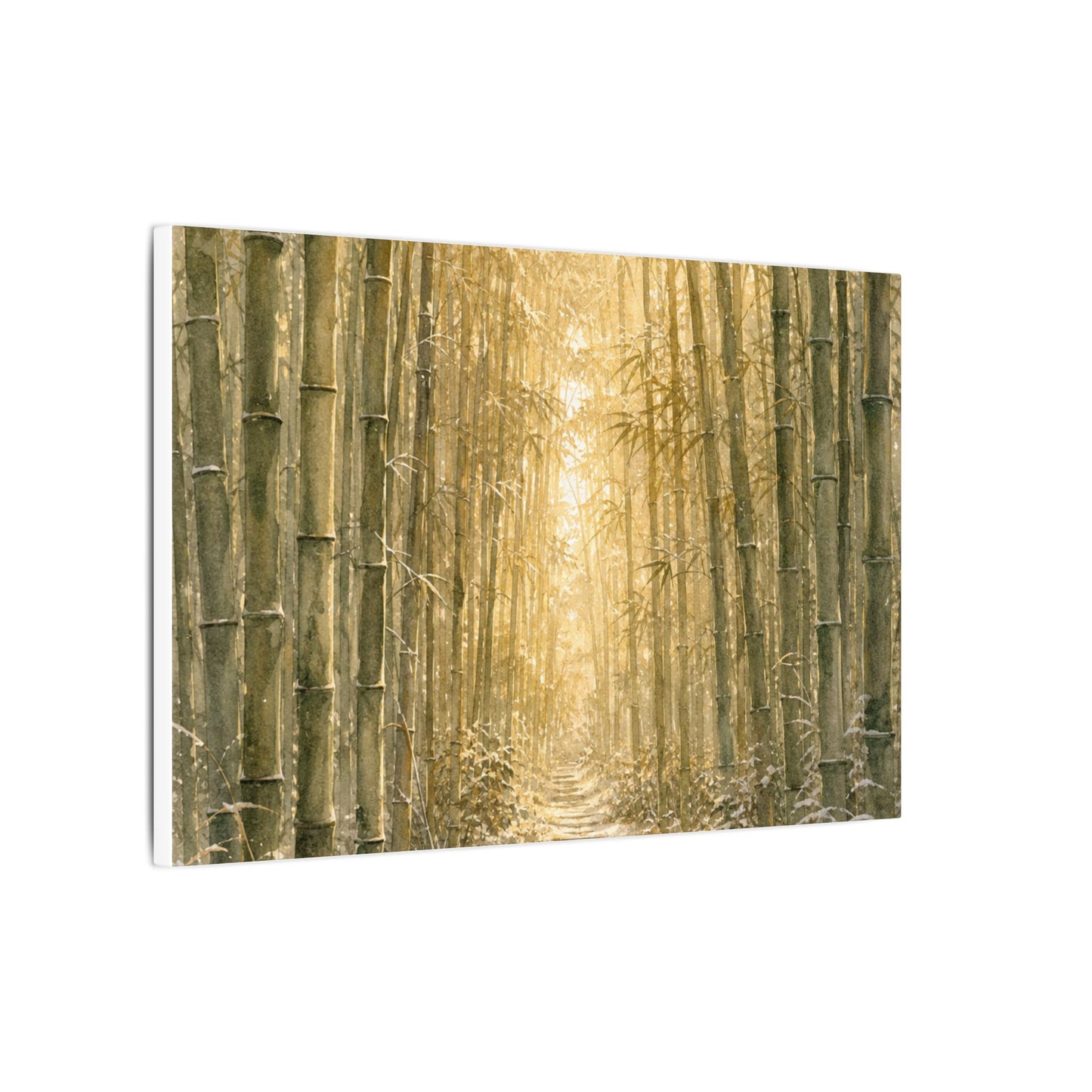 Bamboo Grove Winter Canvas Art | Japandi Elegant Design