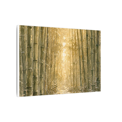 Bamboo Grove Winter Canvas Art | Japandi Elegant Design