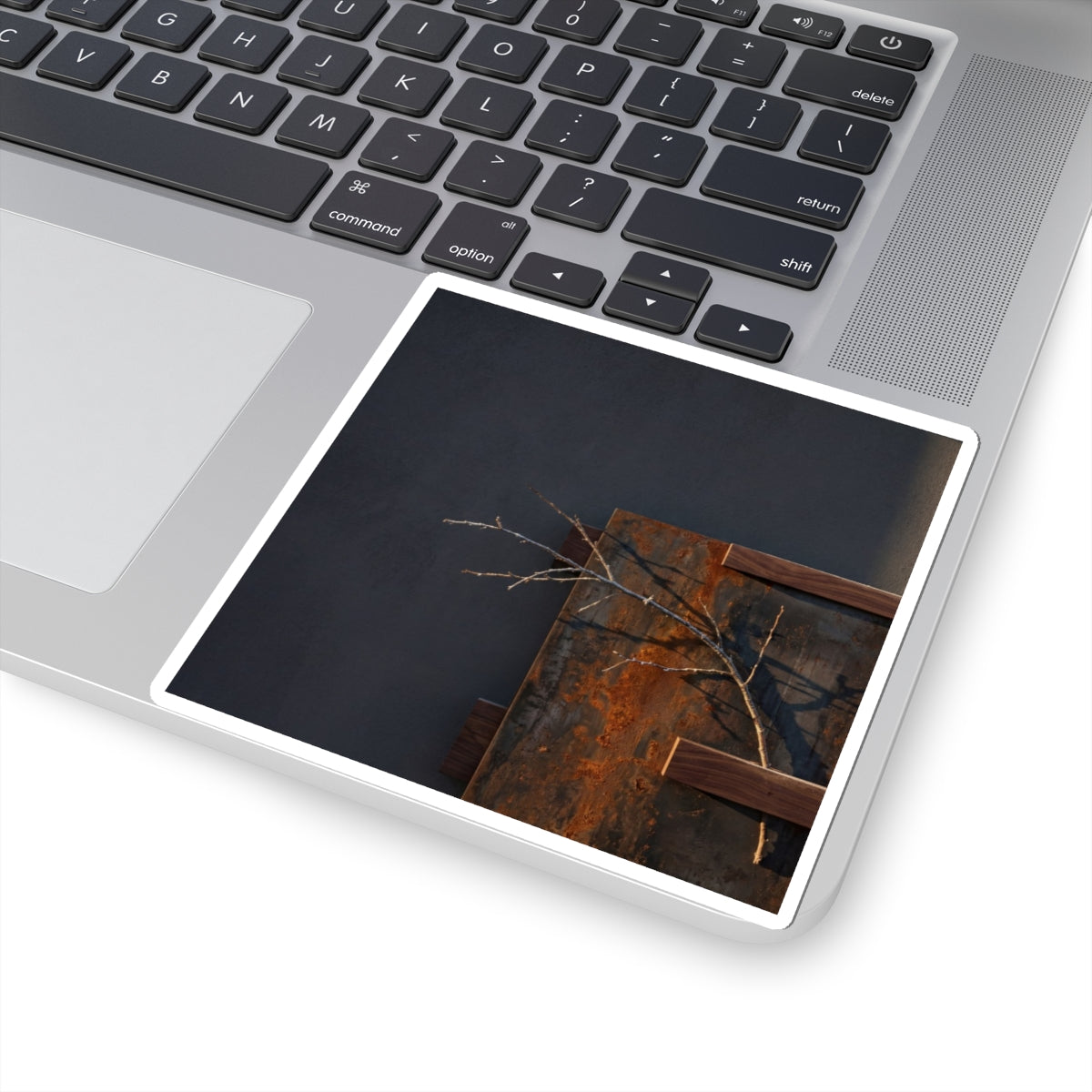 Rust Patina Winter Sticker | Dark Japandi Luxurious Design Art Print