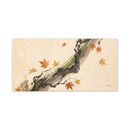 Ink Brushstroke Autumn Canvas Art | Zen Calm Design