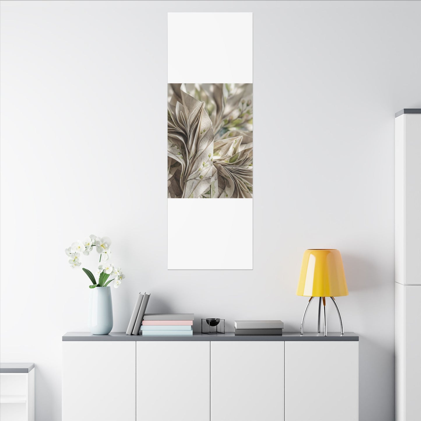 Fukinsei Paper Fold Canvas Art - Japandi Watercolor