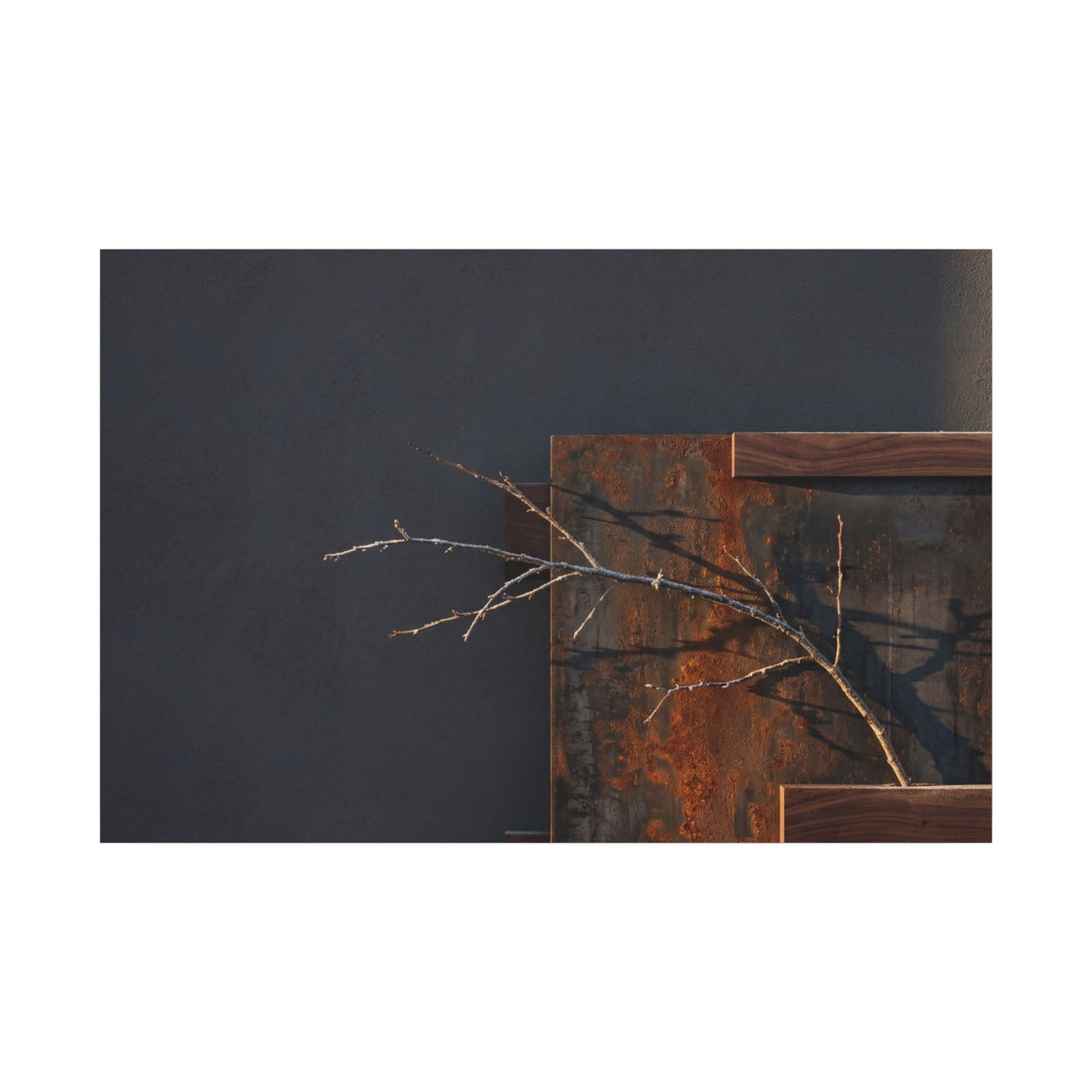Ma Rust Patina Canvas Art - Dark Japandi Dark Texture