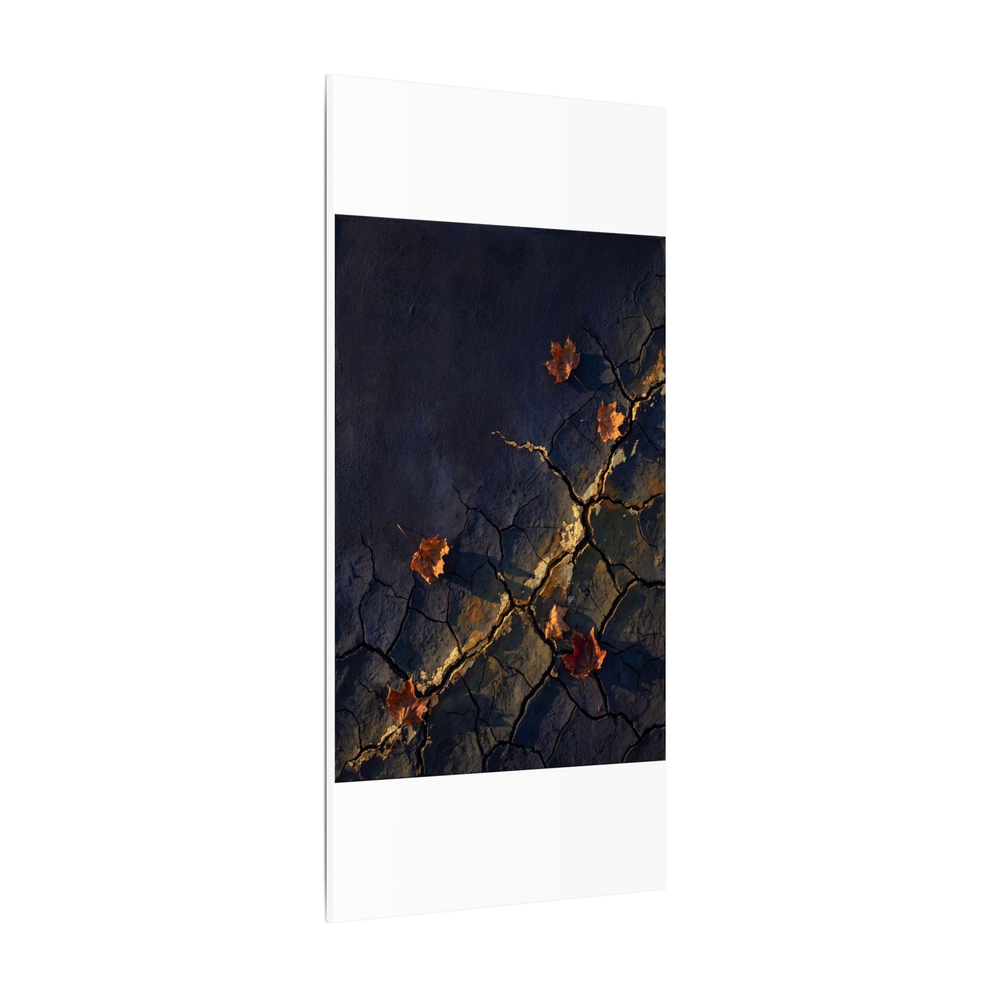 Cracked Earth Canvas Art | Autumn Dark Japandi Dark Texture Art