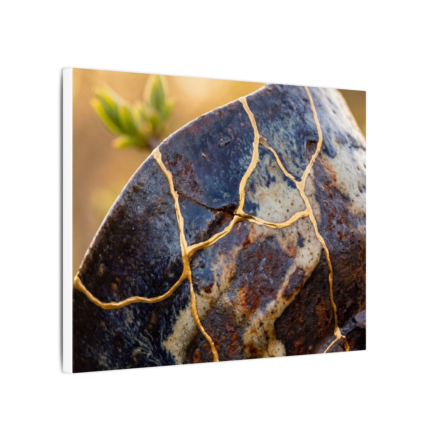 Fukinsei Rust Patina Canvas Art - Kintsugi Gold Repair