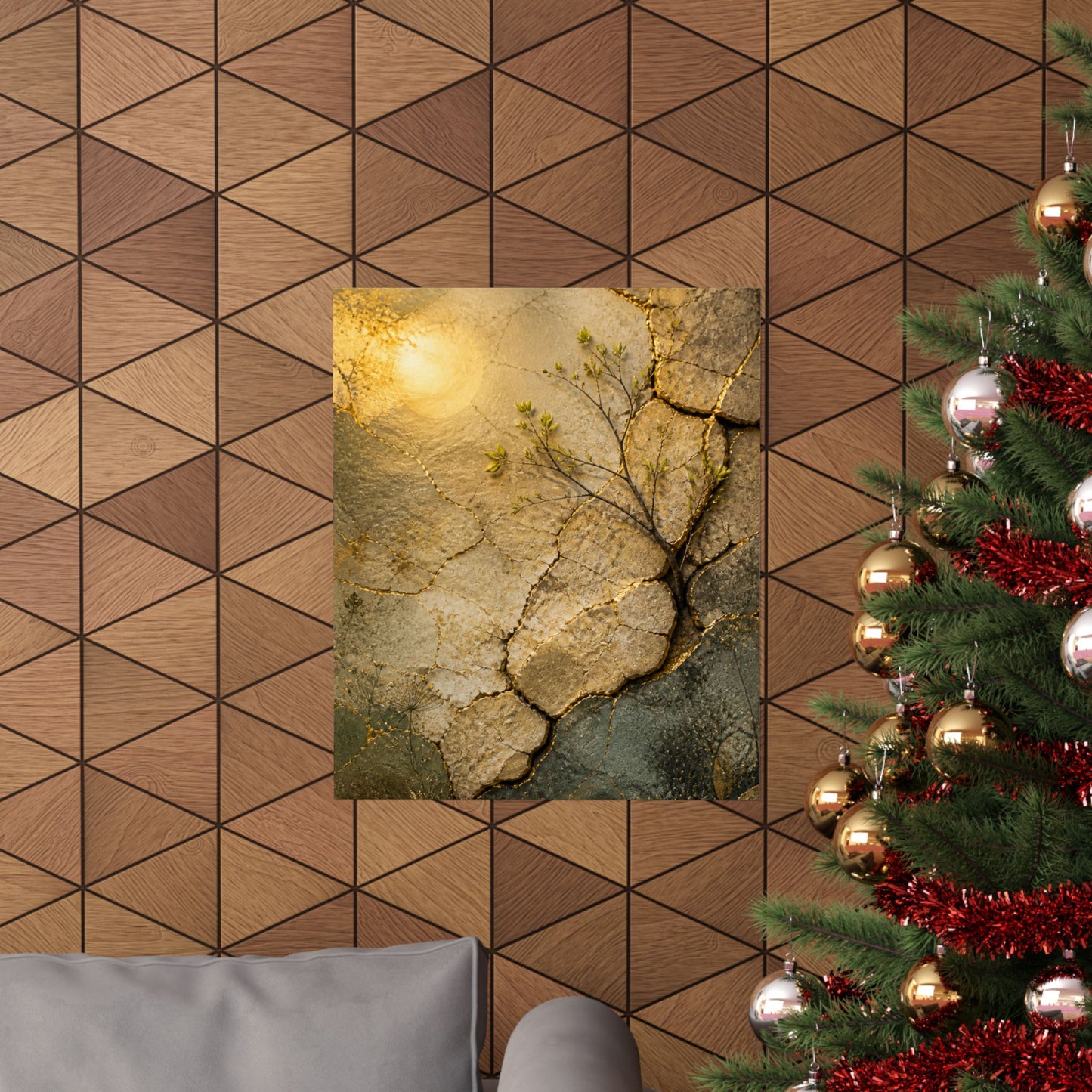 Cracked Earth Texture Wall Art Print | Earthy Japandi Art