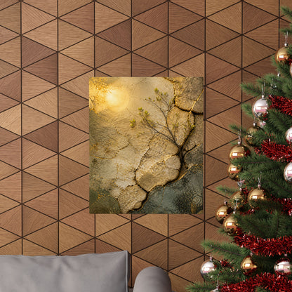 Cracked Earth Texture Wall Art Print | Earthy Japandi Art