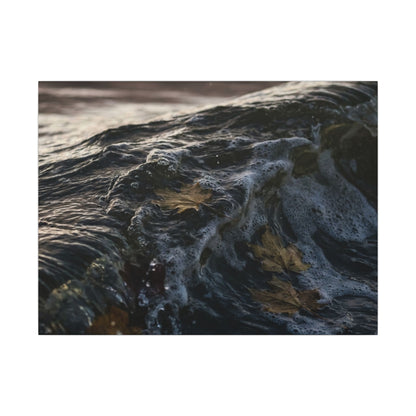 Dark Japandi Ocean Wave in Dawn | Moody Minimal Canvas Art