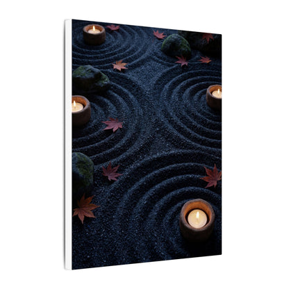 Seijaku Rock Garden Canvas Art - Dark Japandi Dark Texture