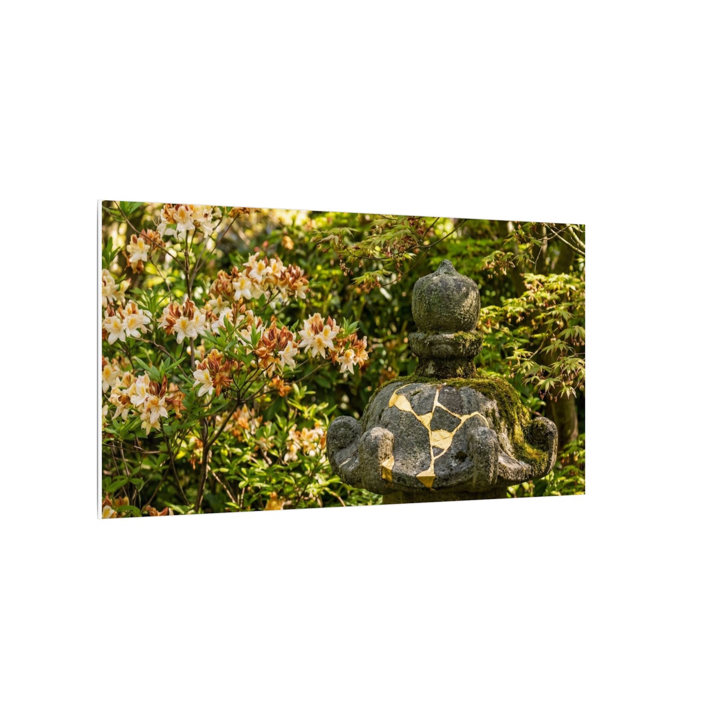 Spring Stone Lantern Gold Repair Canvas Art | Beautiful Decor