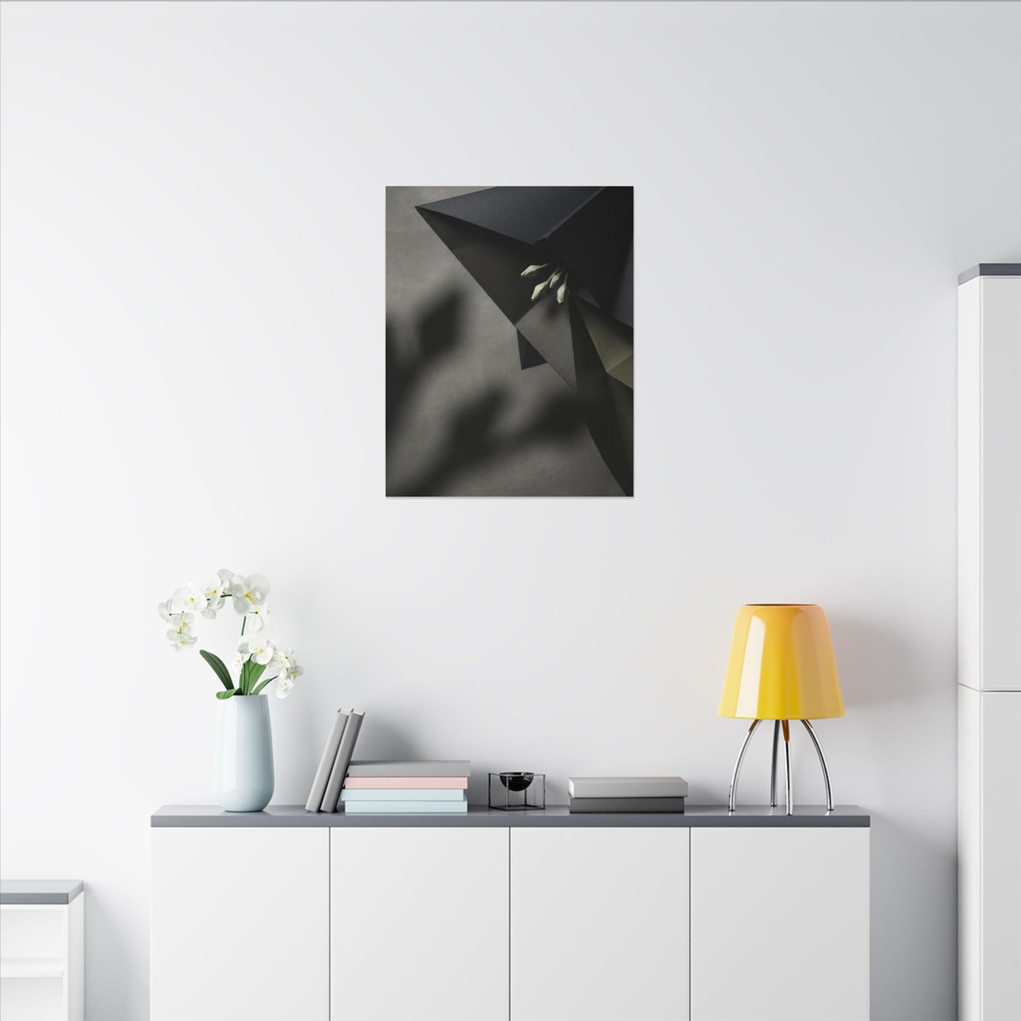Paper Fold Moody Minimal Canvas Art | Luxurious Dark Japandi Art