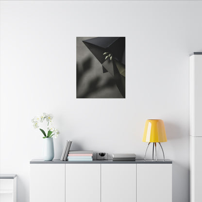 Paper Fold Moody Minimal Canvas Art | Luxurious Dark Japandi Art