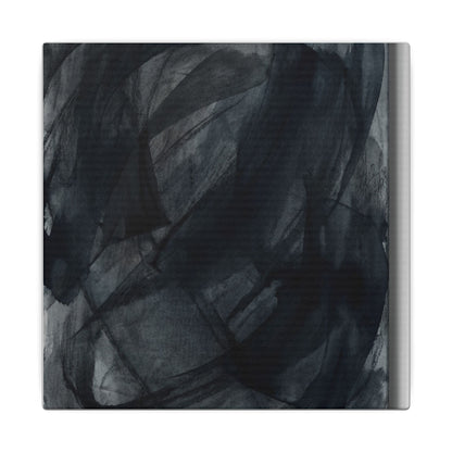 Deep Tones Dark Japandi Charcoal Canvas Art