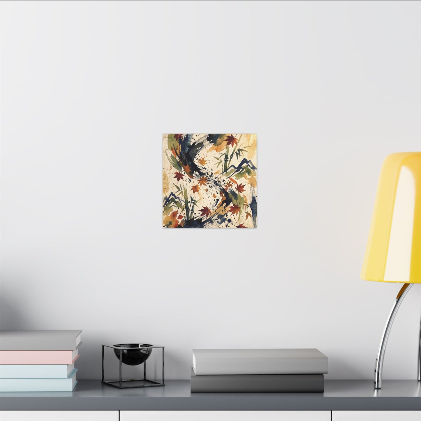 Golden Hour Ink Brushstroke Canvas Art - Zen Shibui