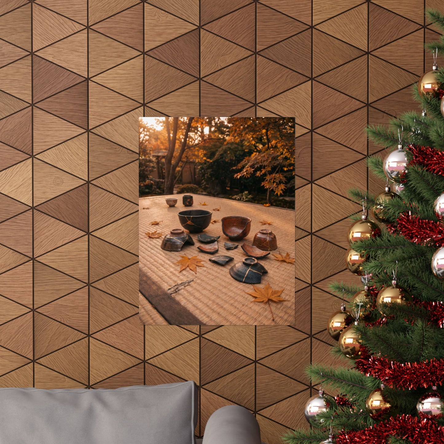 Kintsugi Tea Ceremony in Golden Hour | Broken Beauty Wall Art Print