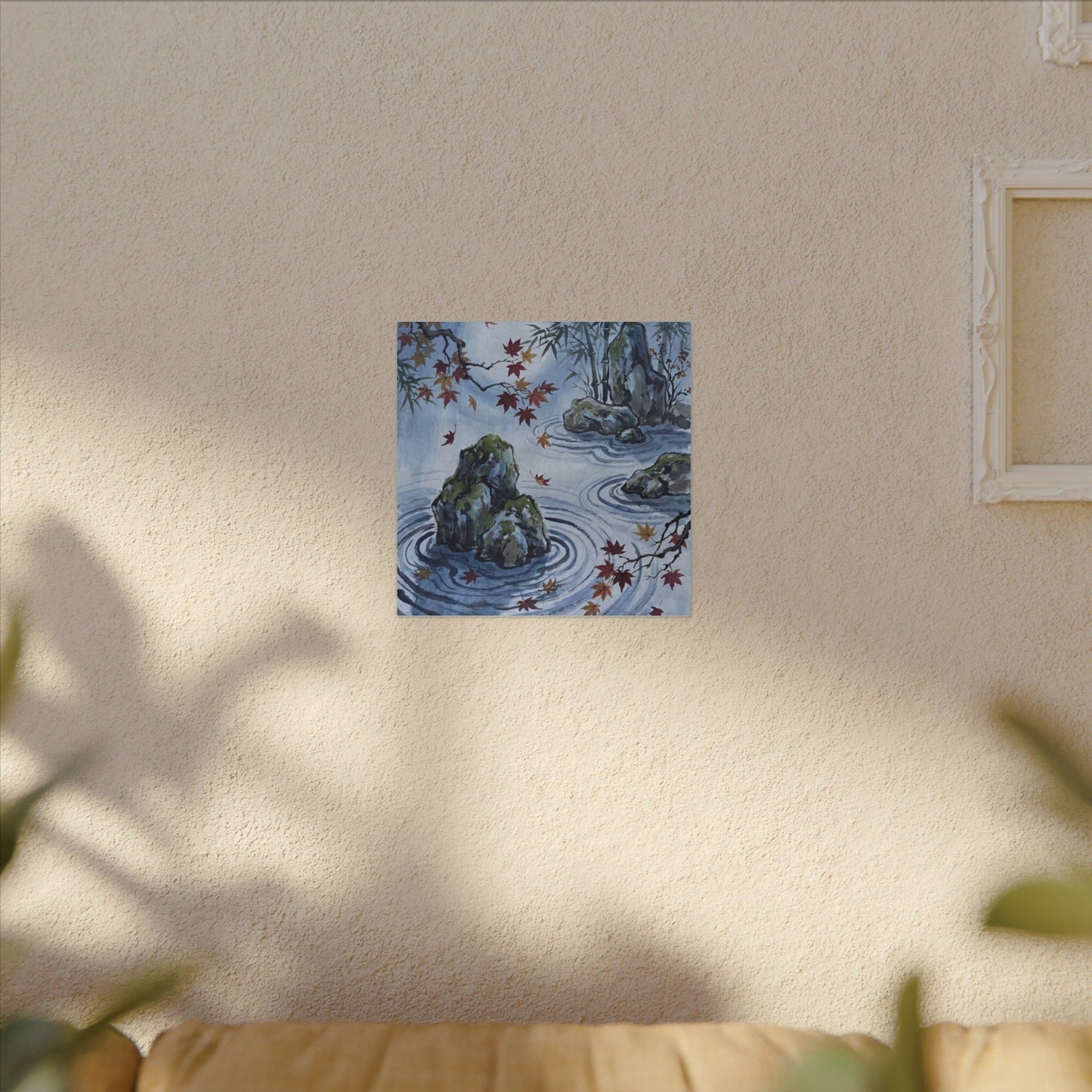 Rock Garden Autumn Canvas Art | Zen Tranquil Design