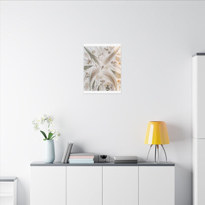 Elegant Dried Flowers Canvas Art - Japanese Pattern Japandi