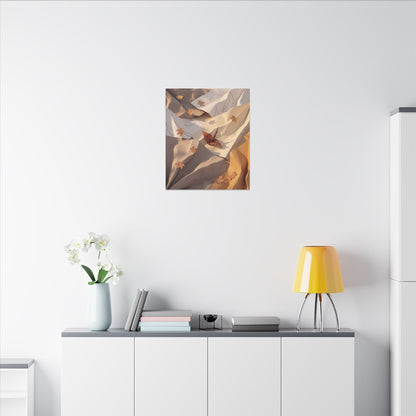 Autumn Paper Fold Minimal Line Canvas Art | Cozy Decor