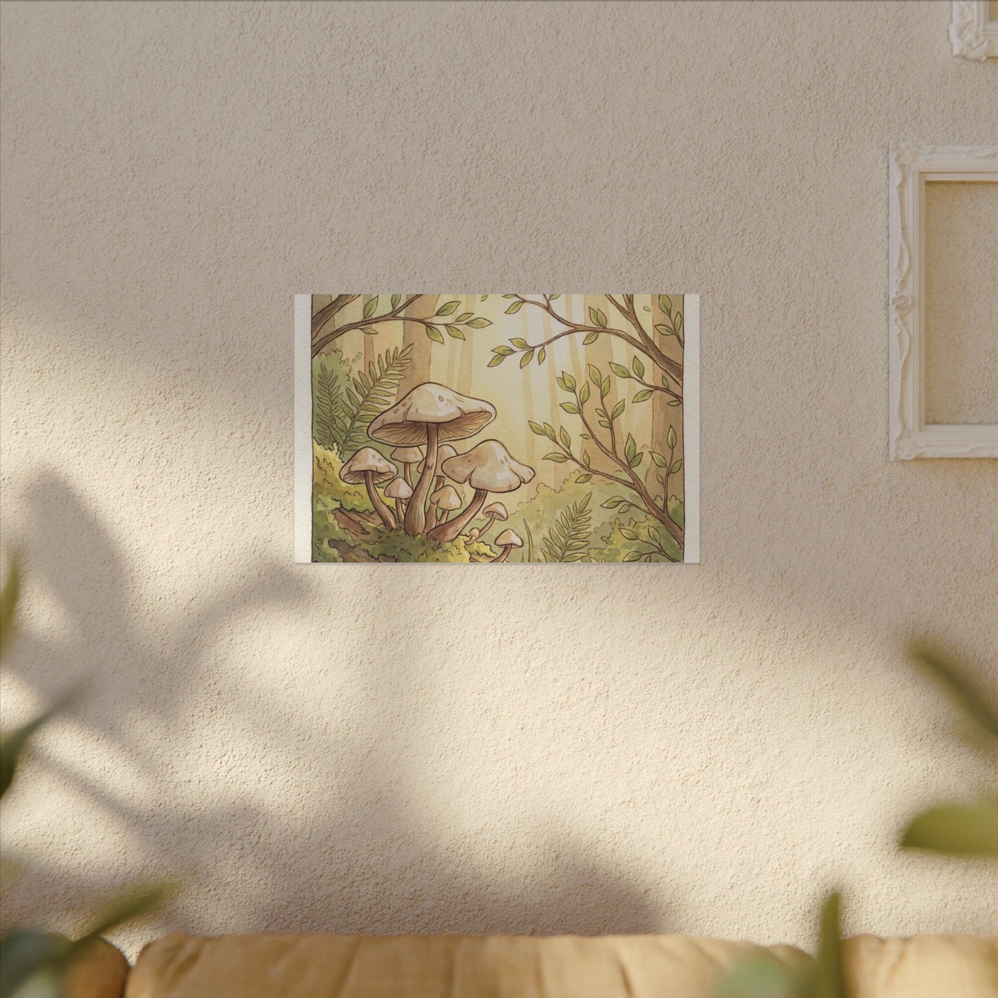 Spring Wild Mushrooms Mushroom Illustration Canvas Art | Cozy Decor