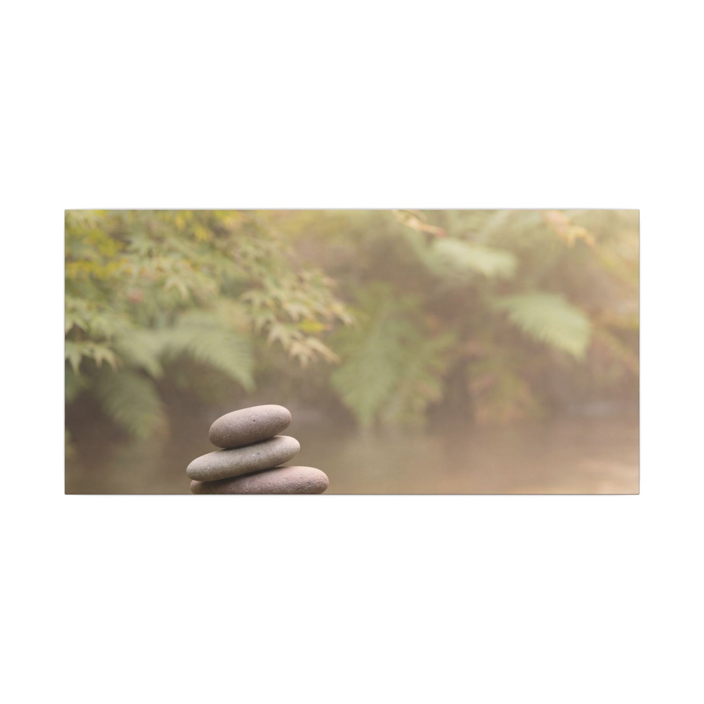 Cozy River Stones Canvas Art - Japanese Pattern Japandi