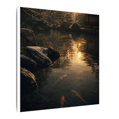 Winter Koi Pond Shadow Zen Canvas Art | Bold Decor
