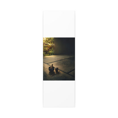 Dark Japandi Tea Ceremony in Golden Hour | Dark Texture Canvas Art