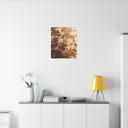 Kintsugi Rust Patina in Golden Hour | Gold Vein Canvas Art