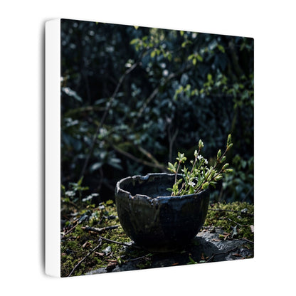 Dappled Ceramic Bowl Canvas Art - Dark Japandi Datsuzoku
