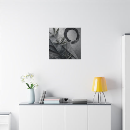 Winter Paper Fold Enso Canvas Art | Serene Decor