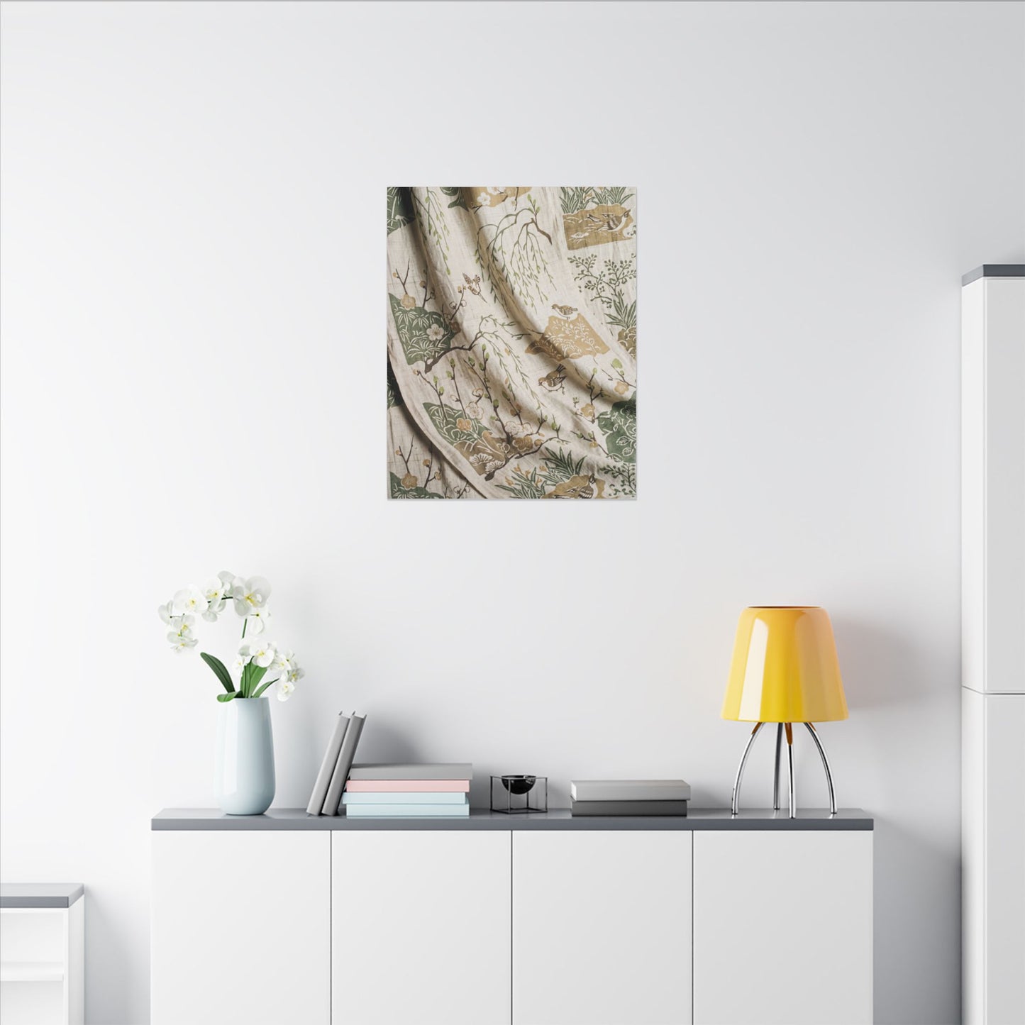 Silk Drape Canvas Art | Spring Japandi Japanese Pattern Art