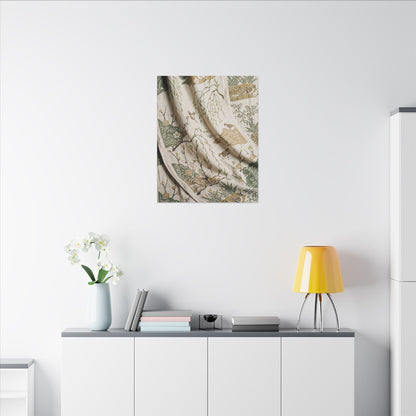 Silk Drape Canvas Art | Spring Japandi Japanese Pattern Art