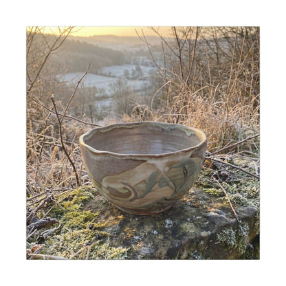 Golden Hour Ceramic Bowl Canvas Art - Japandi Shibui