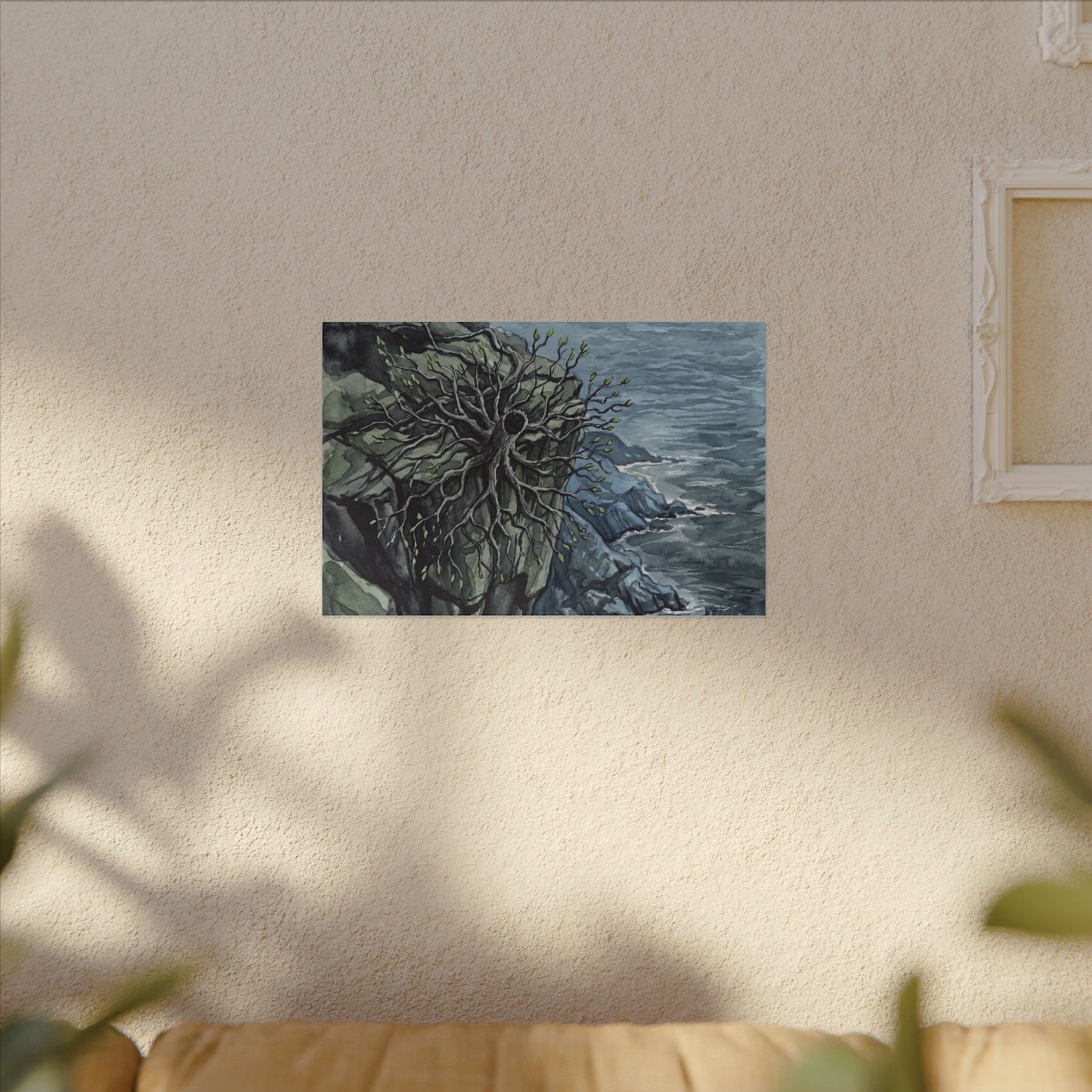 Pine Tree Spring Canvas Art | Japandi Neutral Design